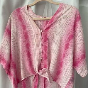 BUDDY LOVE pink print tie top